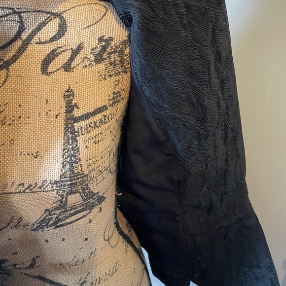 Badgley Mischka  Black Silk Silk Blend Jacket with Gorgeous Detail - Picture 9 of 12